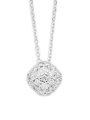 Kc Designs Diamonds & 14k White Gold Pave Cushion Pendant Necklace