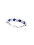 Effy 14k White Gold Sapphire & Diamond Band Ring