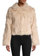 Adrienne Landau Textured Rabbit Fur Jacket