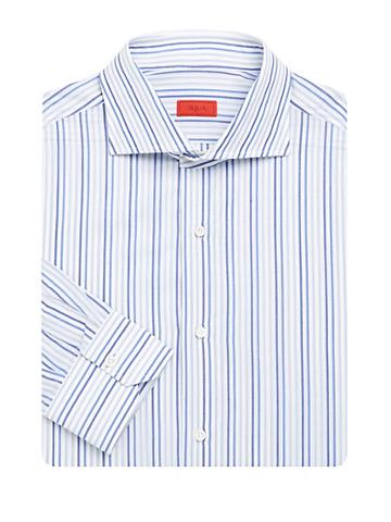 Isaia Regular-fit Tri-color Striped Dress Shirt