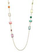 Ippolita Rock Candy Summer Rainbow Semi-precious Multi-stone & 18k Yellow Gold Rectangle Station Necklace