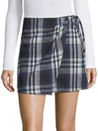 3x1 Ferdie Wrap Plaid Cotton Skirt