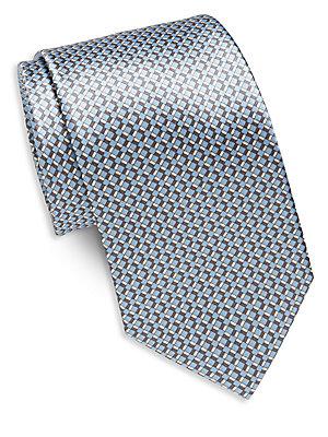 Brioni Diamond Patterned Silk Tie