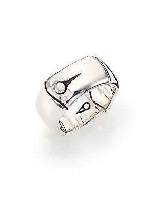 John Hardy Bamboo Sterling Silver Wide Band Ring