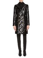 Balmain Long Double-breasted Quilted Nylon Coat
