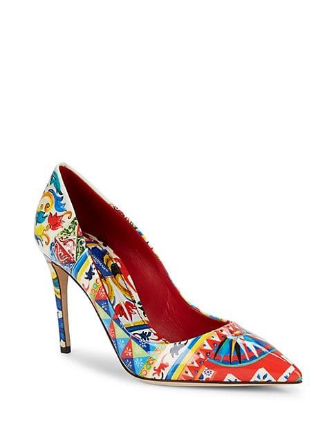 Dolce & Gabbana Printed Patent Leather Pumps