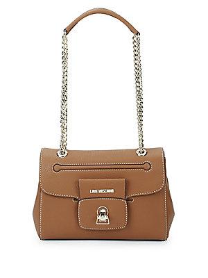 Love Moschino Faux Leather Curb Chain Shoulder Bag