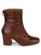 Free People Cecile Croc-print Leather Ankle Boots
