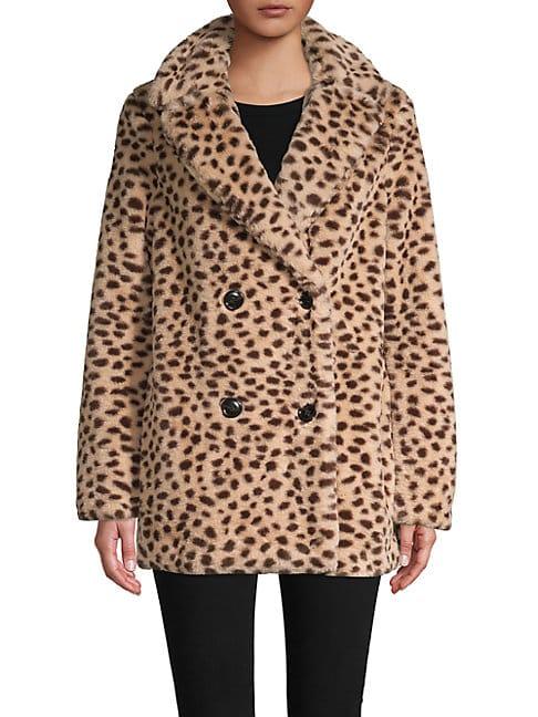 Saks Fifth Avenue Leopard-print Faux Fur Coat