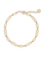 Gabi Rielle Paperclip 14k Goldplated Chain Link Adjustable Anklet