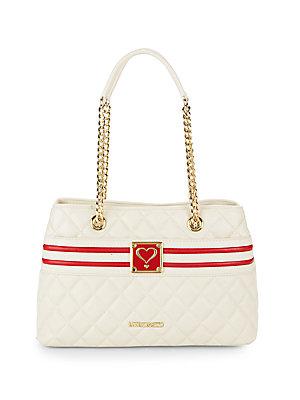 Love Moschino Quilted Leather Stripe Bag