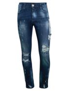 Ron Tomson Milano Slim-fit Regular-rise Straight-leg Distressed Painted Jeans
