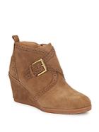 Franco Sarto Arielle Leather Brogue Wedge Booties