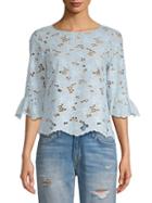 Rebecca Taylor Adriana Floral Eyelet Top