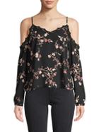 Cupcakes And Cashmere Floral Cold-shoulder Top