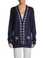 Oscar De La Renta Embellished Wool & Silk Sweater