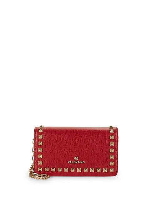 Valentino By Mario Valentino Studded Leather Wallet Clutch