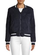 American Stitch Faux Fur-trimmed Bomber Jacket