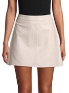 Cupcakes And Cashmere Banded-waist Leather Mini Skirt