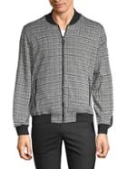 Ron Tomson Plaid Full-zip Bomber Jacket