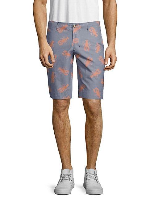 Shore Leave Lobster-print Cotton Shorts
