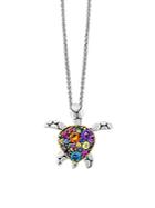 Effy Multi-gemstone Sterling Silver Turtle Pendant Necklace