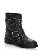 Jimmy Choo Youth Studded Leather Biker Boots