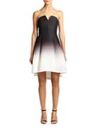 Halston Heritage Ombre Faille Strapless Dress