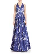 David Meister Printed Ball Gown
