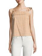 Lucca Couture Ruffled Plaid Top