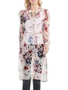 Vince Camuto Puff-shoulder Floral Illusion Tunic