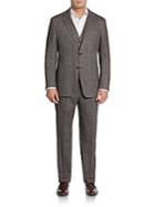 Hickey Freeman Slim-fit Three-piece Donegal-tweed Suit