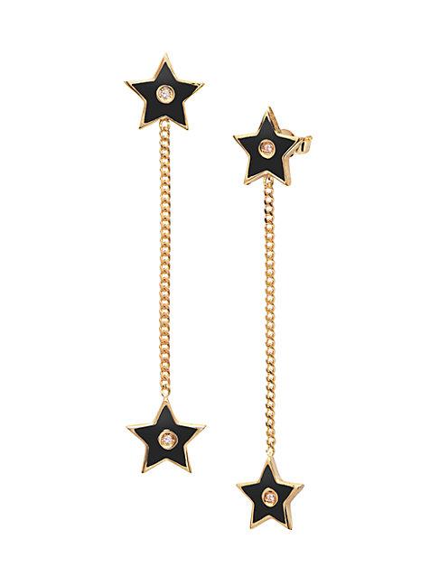 Gabi Rielle 22k Goldplated & Crystal Star Drop Earrings