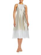 Kay Unger Illusion Stripe A-line Dress