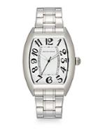 Saks Fifth Avenue Stainless Steel Oval Dial Watch/silver White