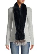 Adrienne Landau Dyed Rabbit Fur & Fox Fur-trim Scarf