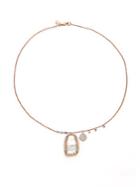 Meira T Diamond & African Blue Opal 14k Rose Gold Necklace