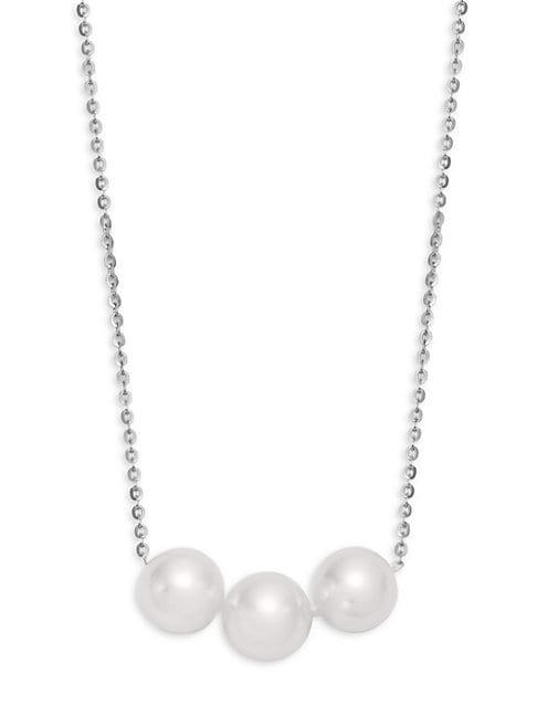 Tara Pearls 8mm Round White Cultured Pearl & 14k White Gold Necklace