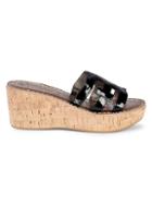Sam Edelman Regis Patent Cork Wedge Sandals