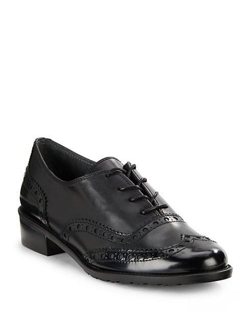 Stuart Weitzman Dapper Lace-up Leather Oxford Shoes