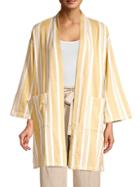 Eileen Fisher Striped Organic Cotton Kimono Jacket