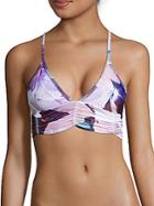 Body Language Floral Printed Ruched Sports Bra