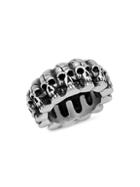 Anthony Jacobs Oxidized Skull Stainless Steel Ring
