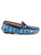 Robert Graham Haggard Printed Leather Driving Loafers