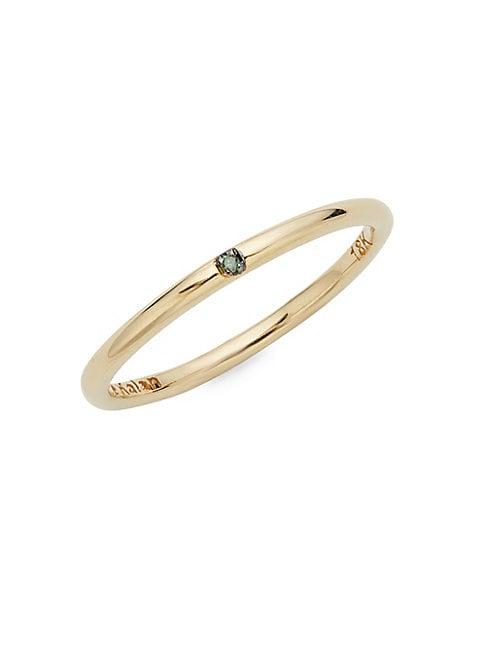 Suzanne Kalan 18k Yellow Gold & Green Diamond Ring