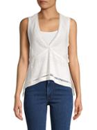 Bcbgmaxazria Perforated V-neck Knitted Top
