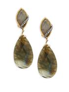 Alexis Bittar Crystal And Labradorite Double Drop Earrings
