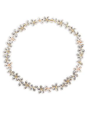 Roberto Coin Diamond & 18k White Gold Floral Necklace