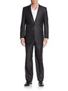 Versace Collection Slim-fit Tonal Striped Wool-blend Suit