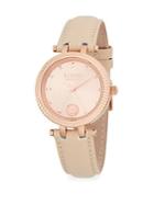 Versus Versace Posh Rose-gold Stainless Steel & Leather Strap Watch